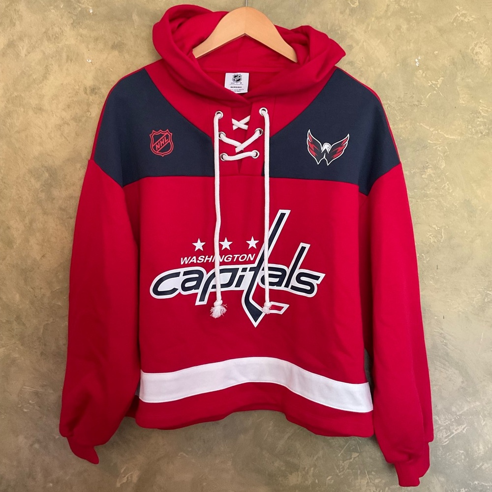 NHL x Bershka Washington Capitals Cropped Oversized Hoodie